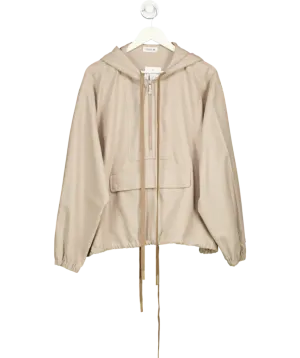 Lacoste Beige Oversized Flannel Pull Over Jacket UK 8