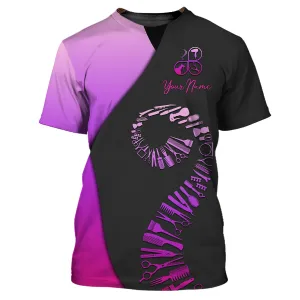 Latest Hairdresser Pesonalized 3D Shirt Hair Cut Shop Uniform Hairdresser Pattern T-Shirt [Non Workwear]