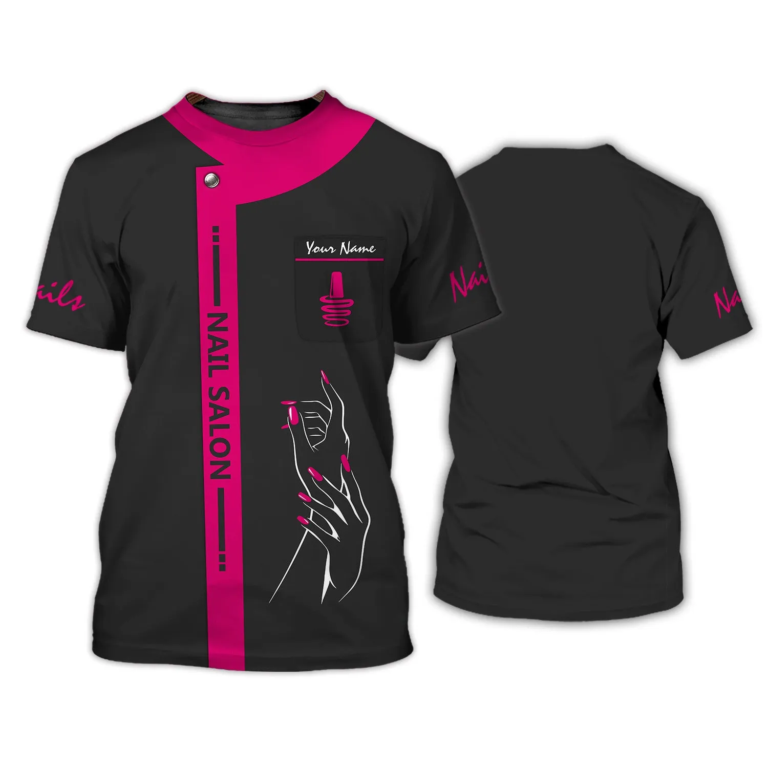 Latest Nail Artist T shirt Custom Nail Salon Uniform Manicurist Gift [Non Workwear]