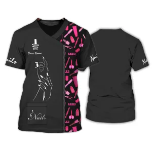 Latest Nail Artist T shirt Custom Nail Salon Uniform Manicurist Gift [Non Workwear]
