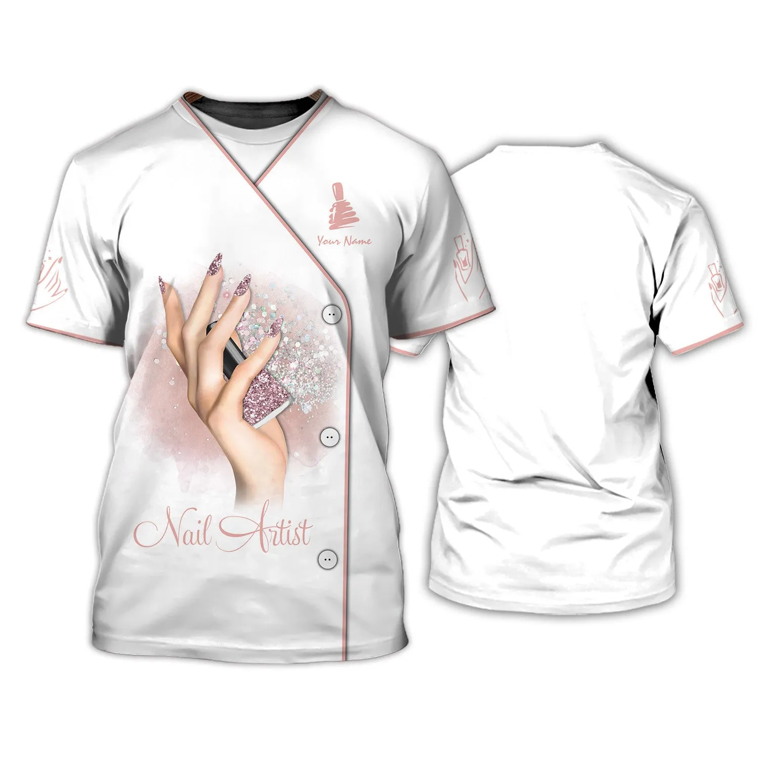 Latest Nail Artist T shirt Custom Nail Salon Uniform Manicurist Gift [Non workwear]