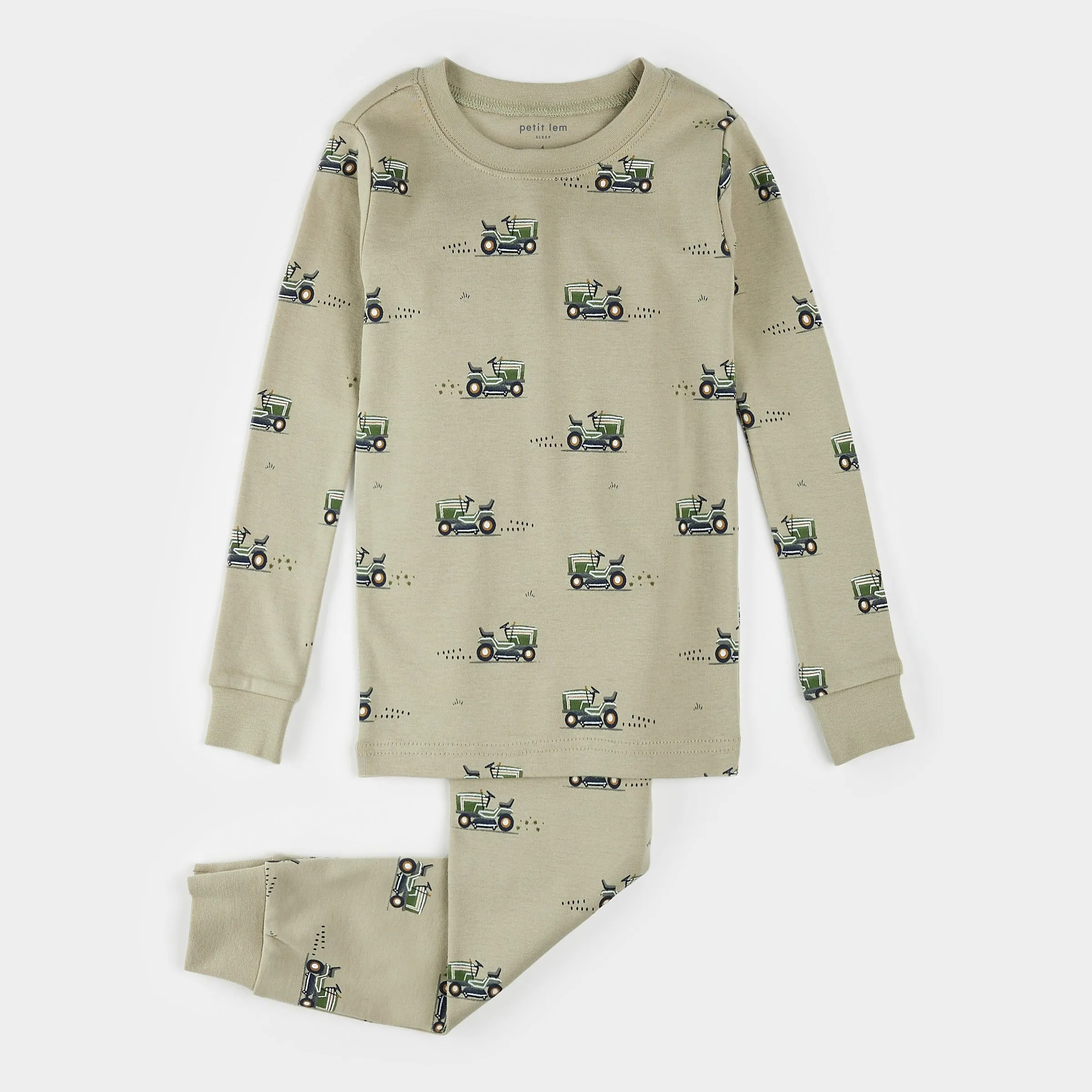 Lawnmowers Print on Tea Green PJ Set