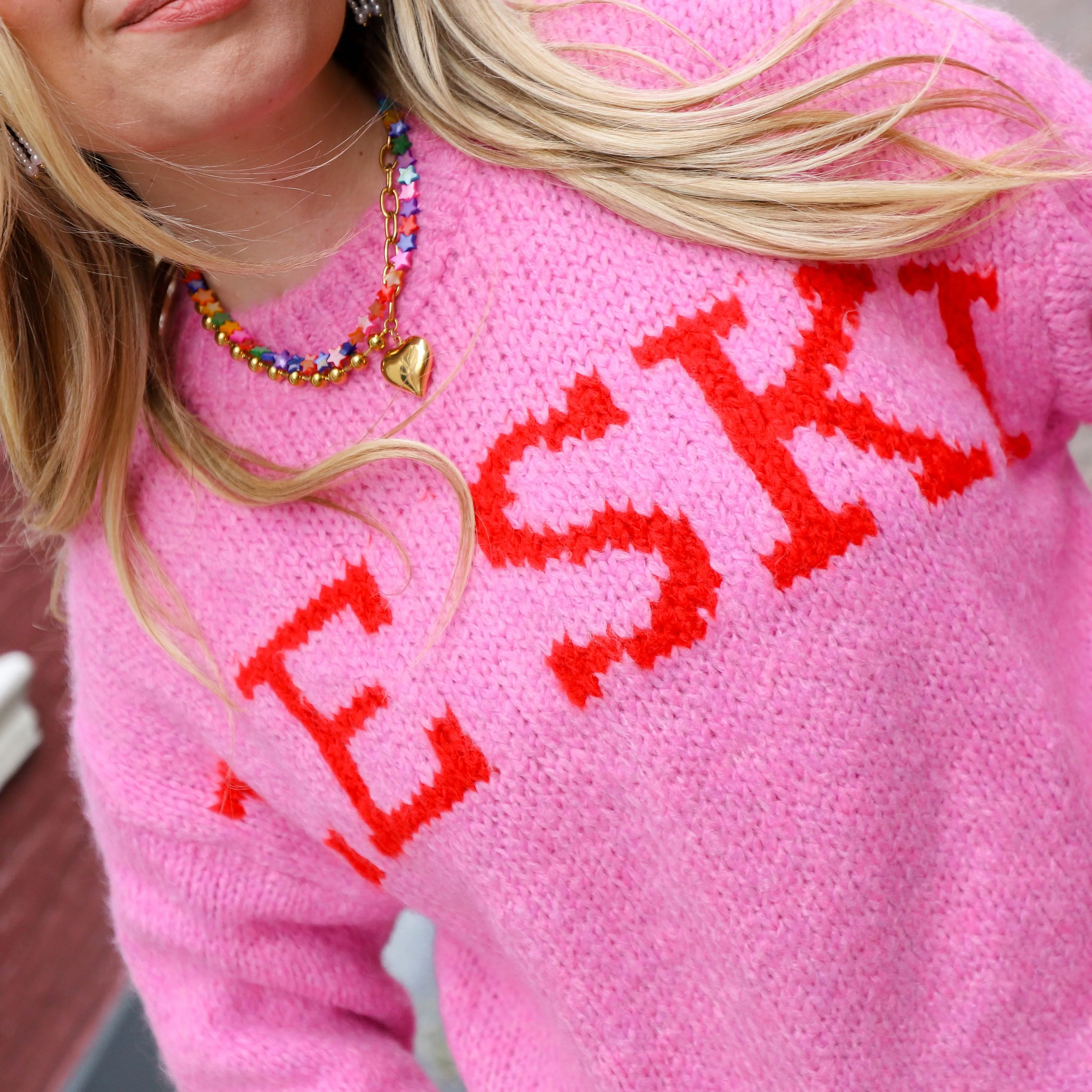 Le ski trui candy roze