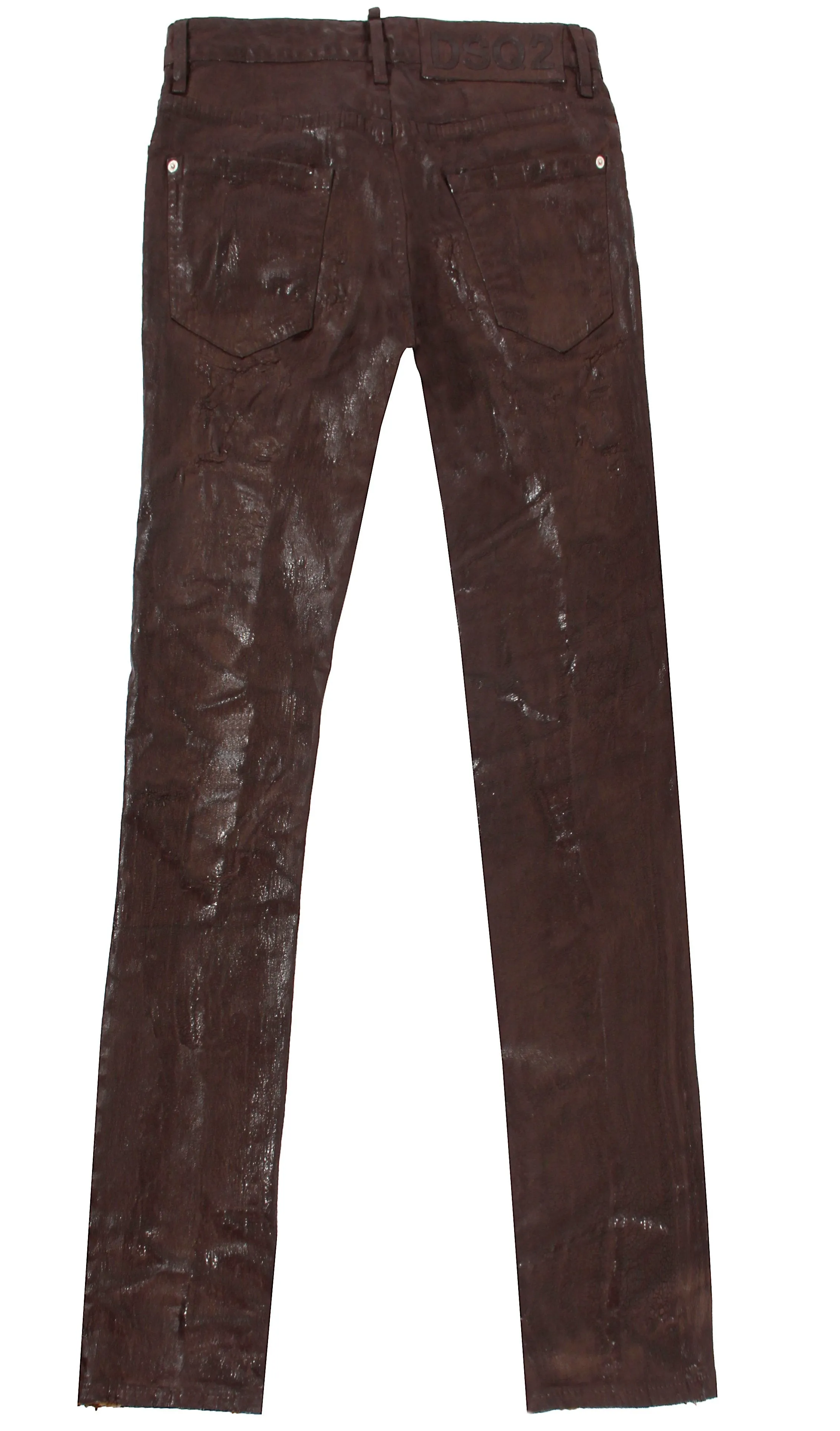Leather 5 Pocket Pants - Brown