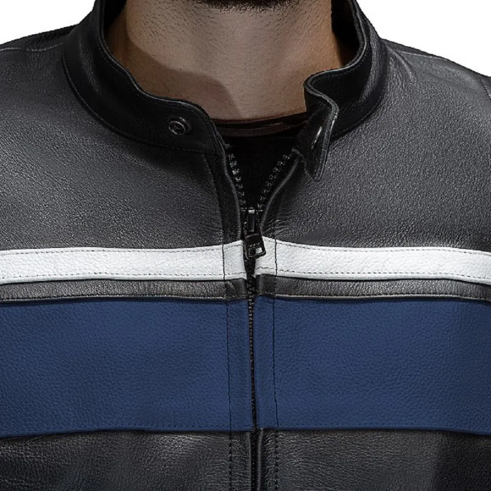 Legacy Blue Motorcycle Racing Leather Jacket
