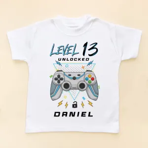 Level 13 Unlocked Gamer Birthday Personalised T Shirt
