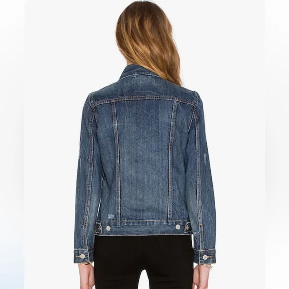 LEVI’s Ex Boyfriend Trucker Jacket in Blue Woodstock, XS