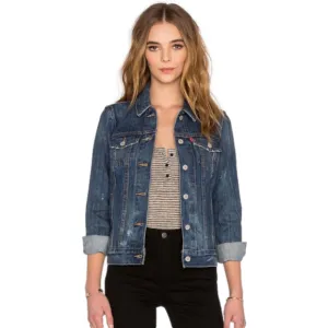 LEVI’s Ex Boyfriend Trucker Jacket in Blue Woodstock, XS