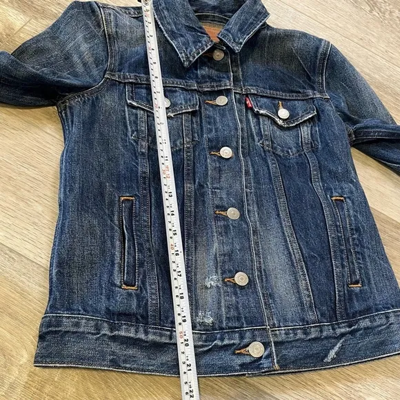 LEVI’s Ex Boyfriend Trucker Jacket in Blue Woodstock, XS