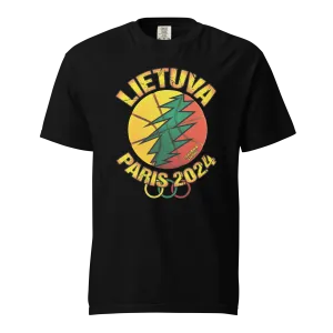 Lietuva Paris 2024 - Europe-Based Men/Women Unisex Soft-Washed Comfort Cotton Short Sleeve T-Shirt