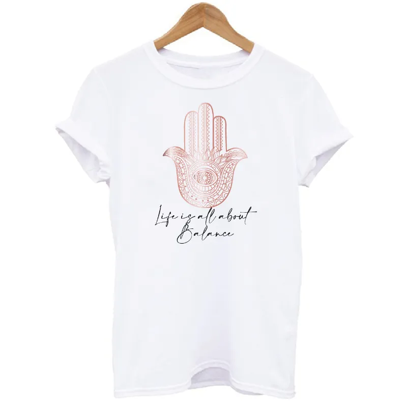 Life Is All About Balance Hand of Fatima Graphic Women's T-shirt