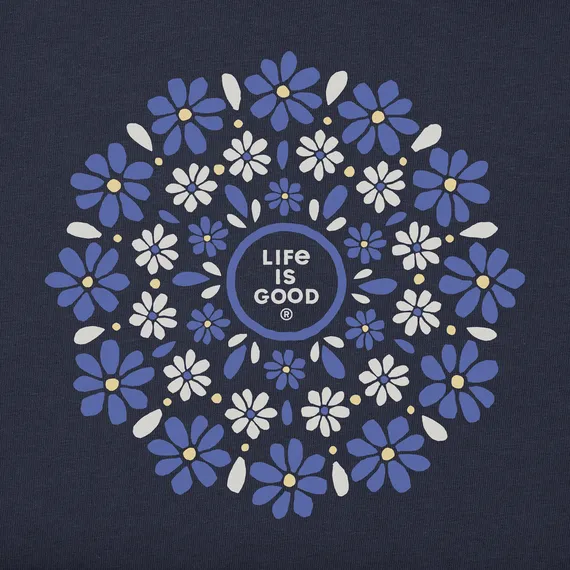 Life is Good Women's Daisies Mandala Crusher Flex Oversized Crew
