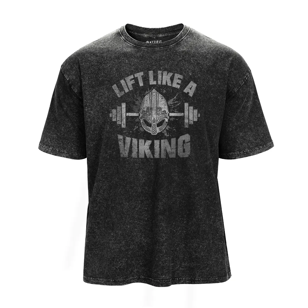 Lift like a Viking Washed T-Shirt