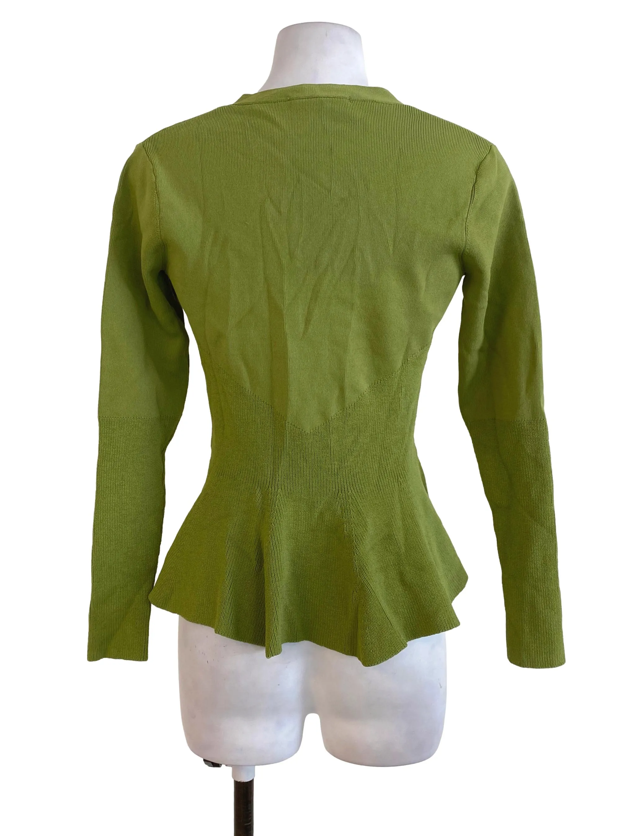 Lime Green Peplum Cut Cardigan LB