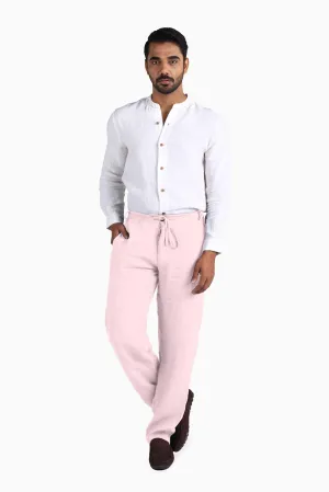 Linen Atlas Pant-Petal Pink