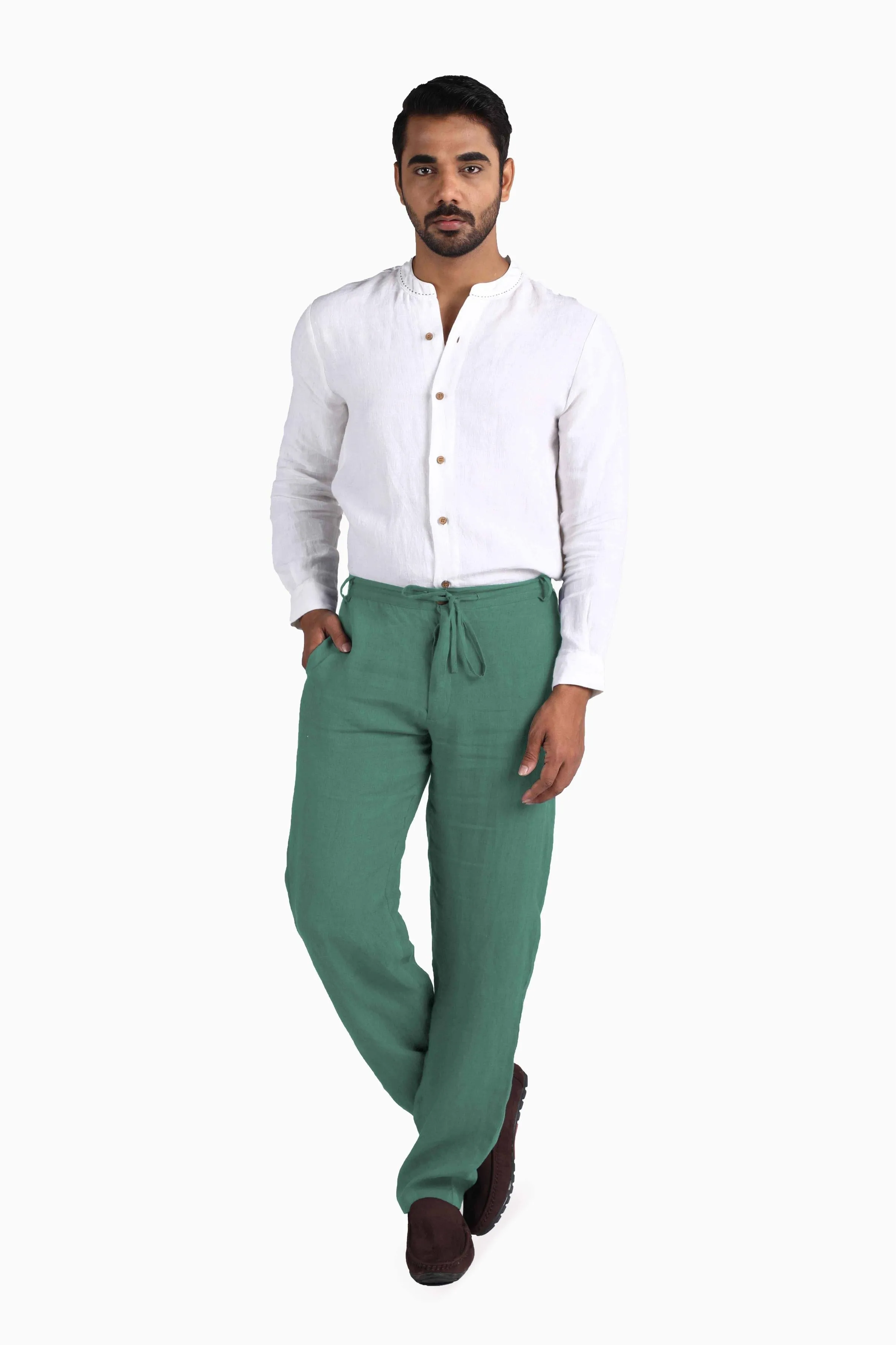 Linen Atlas Pant-Petal Pink
