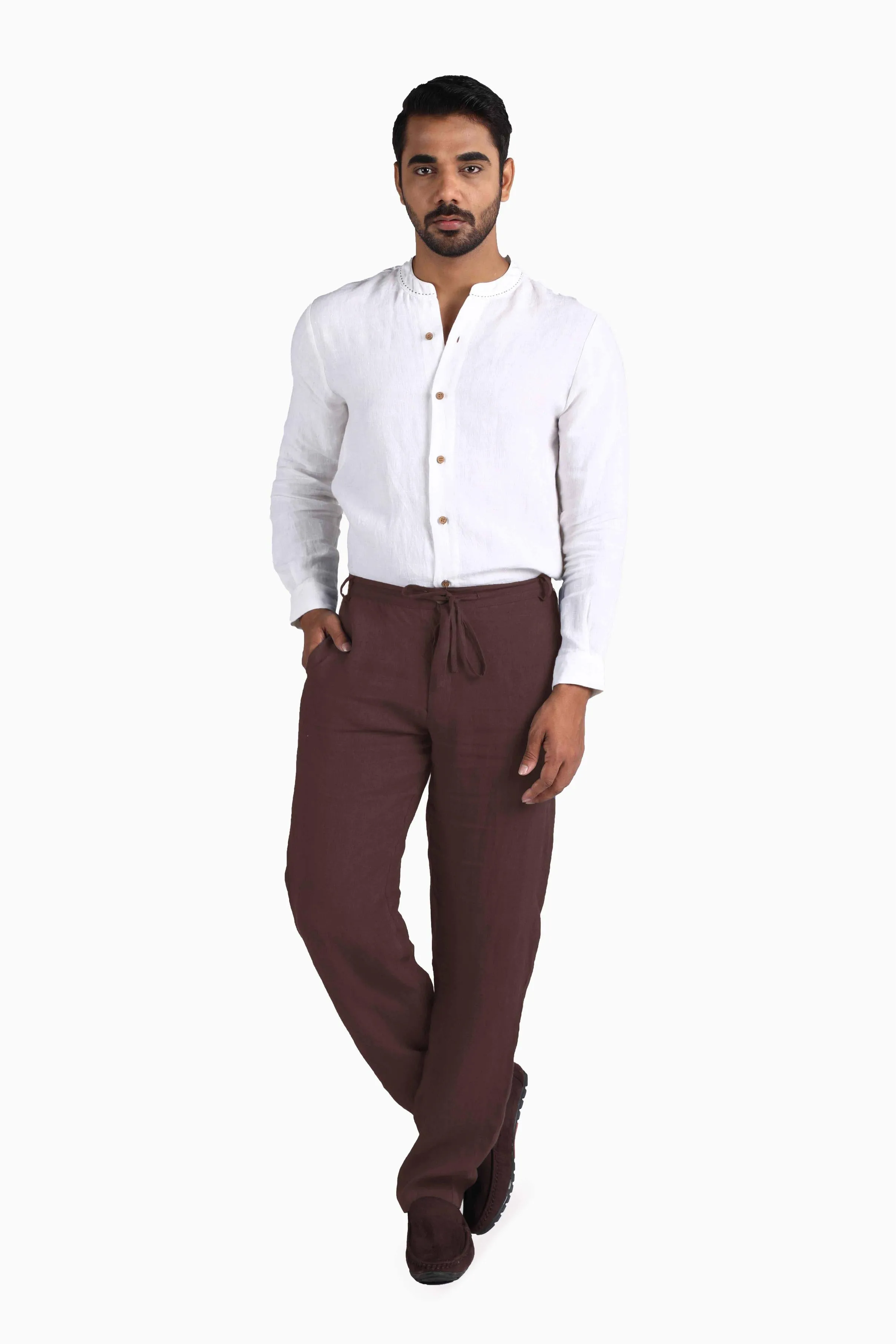 Linen Atlas Pant-Petal Pink