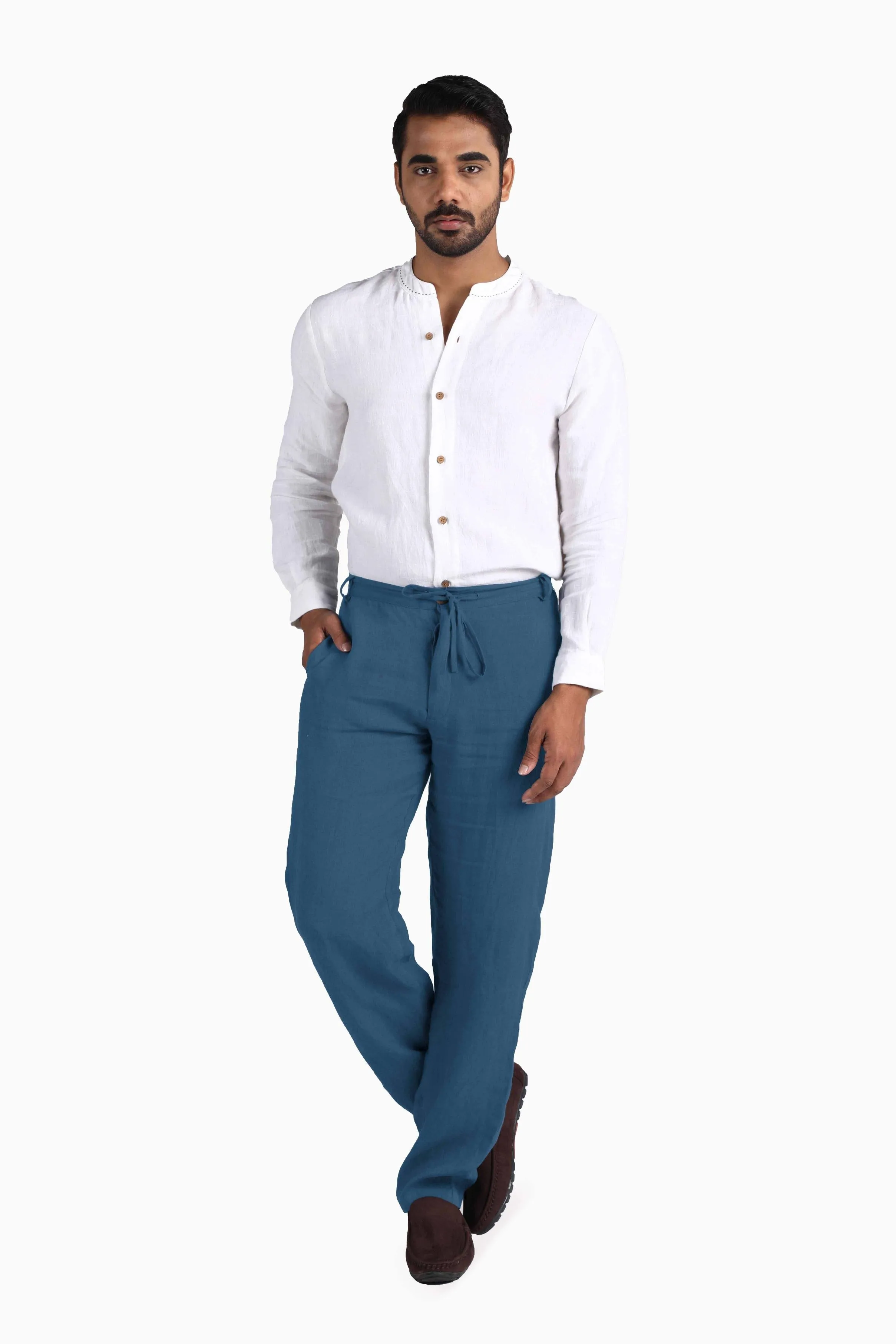 Linen Atlas Pant-Petal Pink