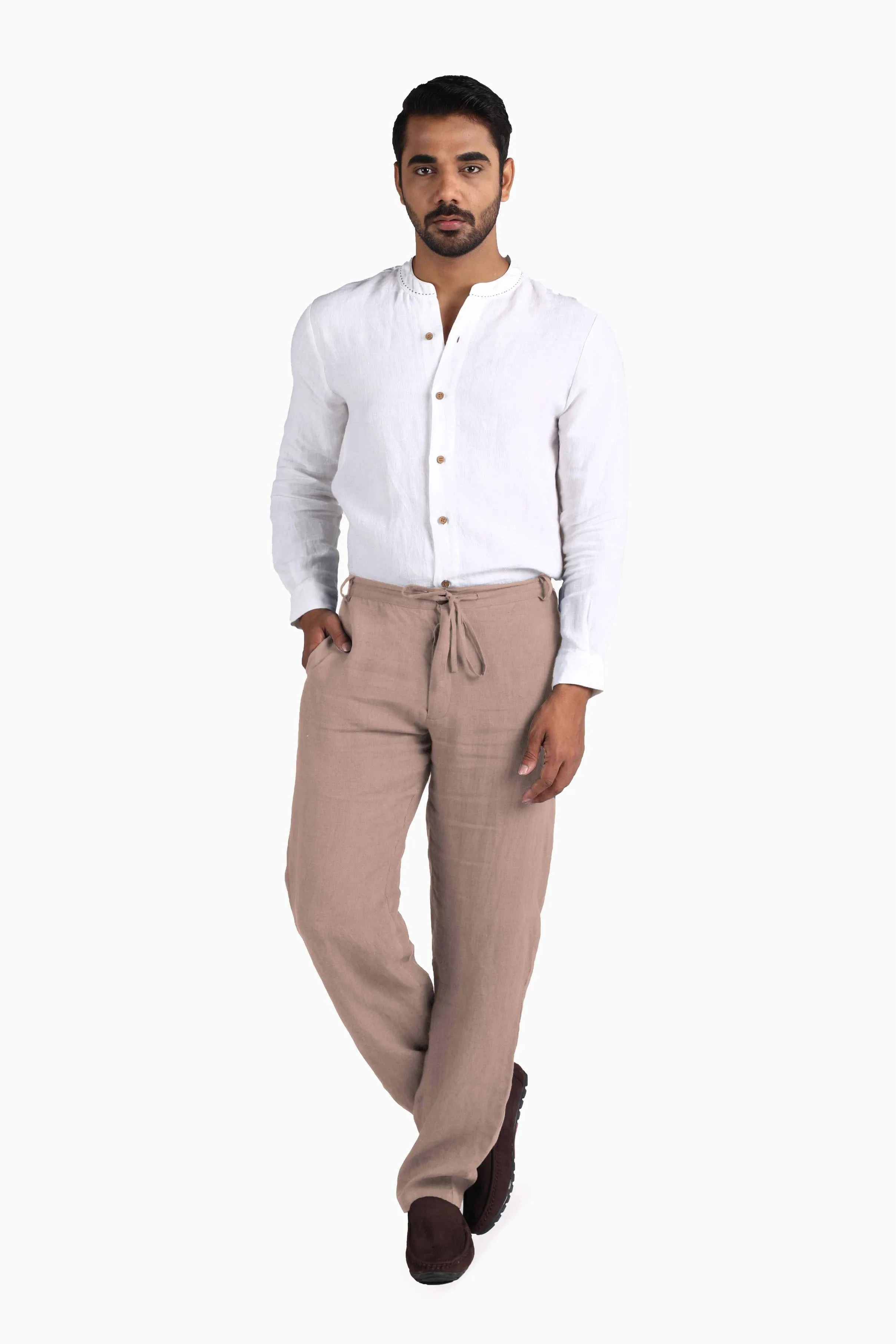 Linen Atlas Pant-Petal Pink