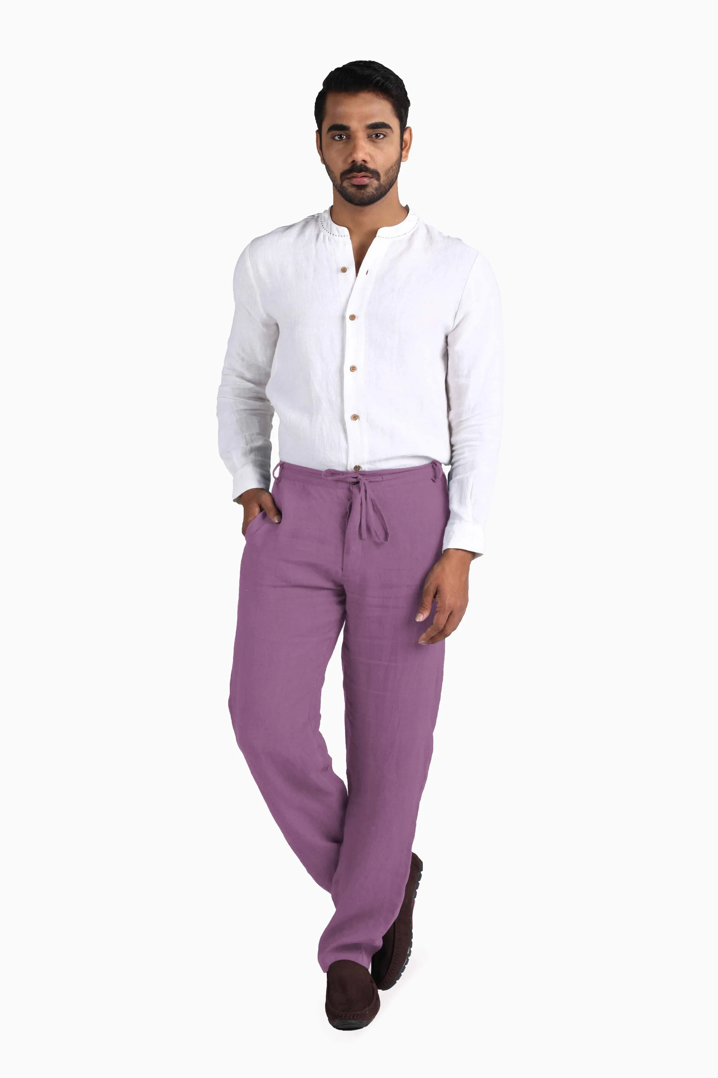 Linen Atlas Pant-Petal Pink