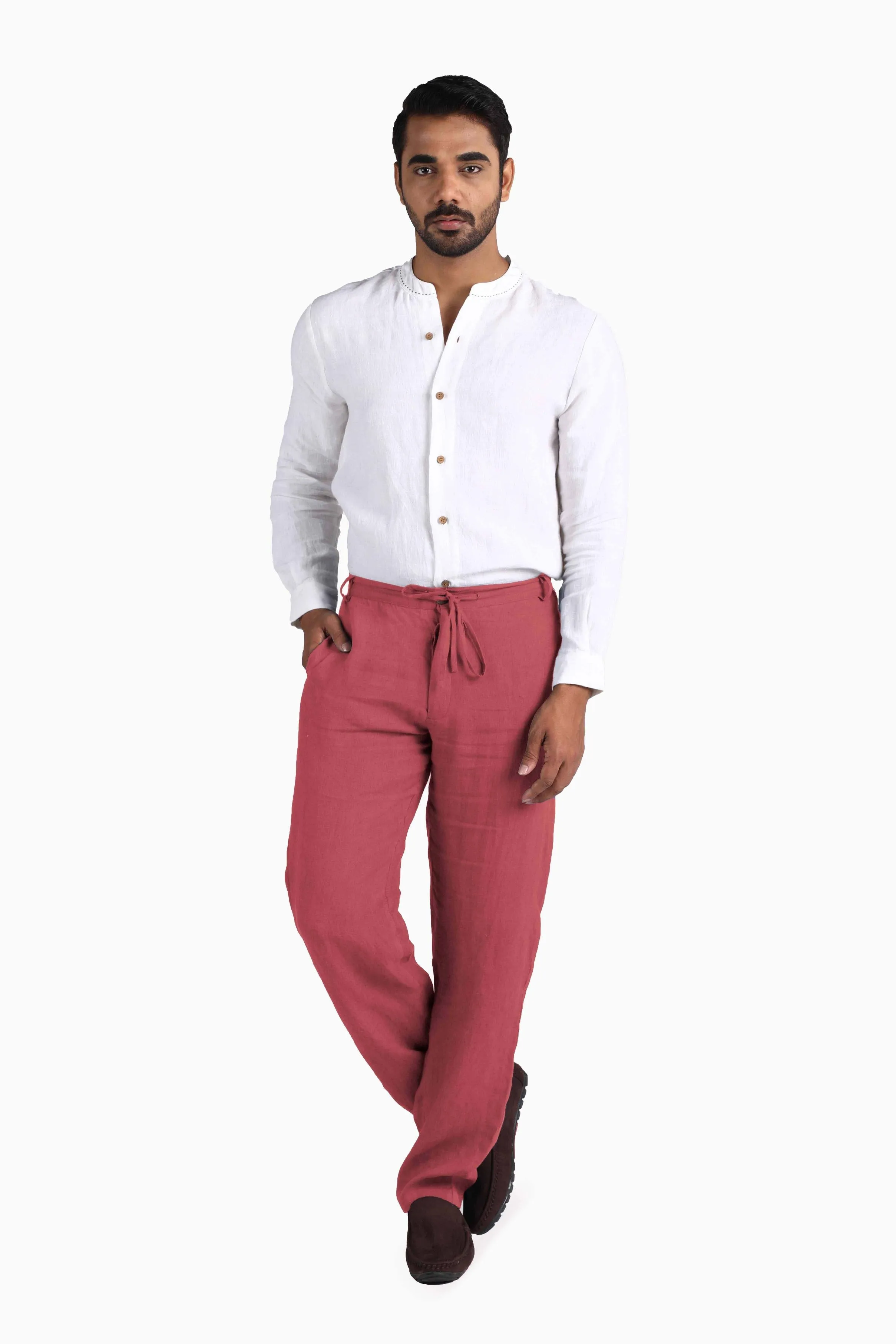 Linen Atlas Pant-Petal Pink