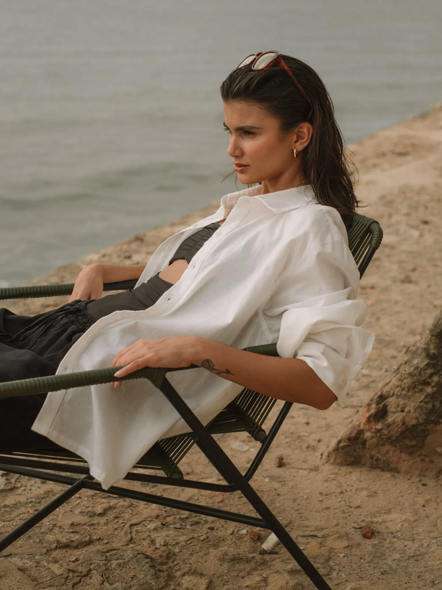 LINEN SHIRT LONG SLEEVE - CREAMY