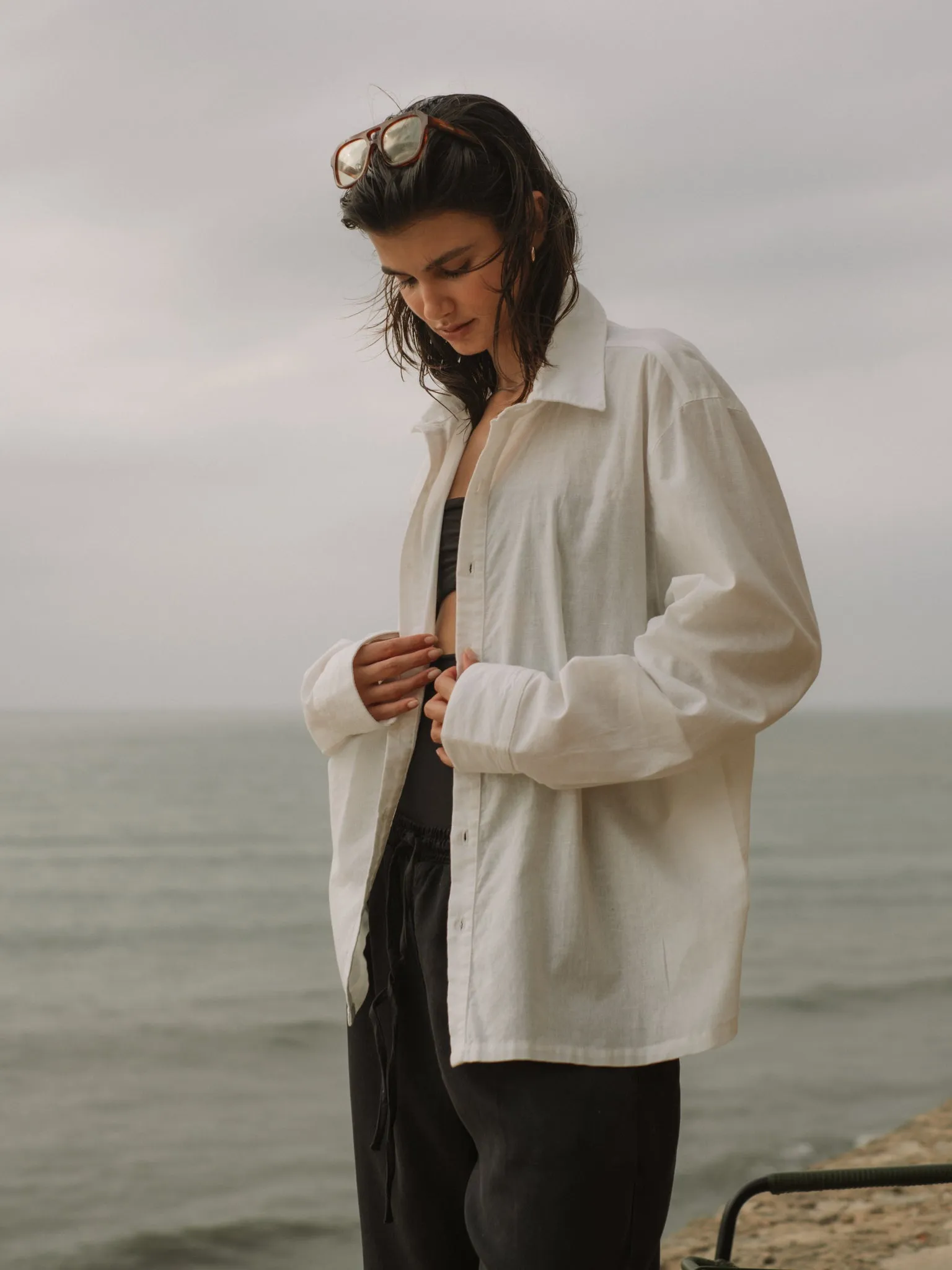 LINEN SHIRT LONG SLEEVE - CREAMY
