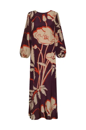Lisboa Crepe Chine Maxi Dress in Purple