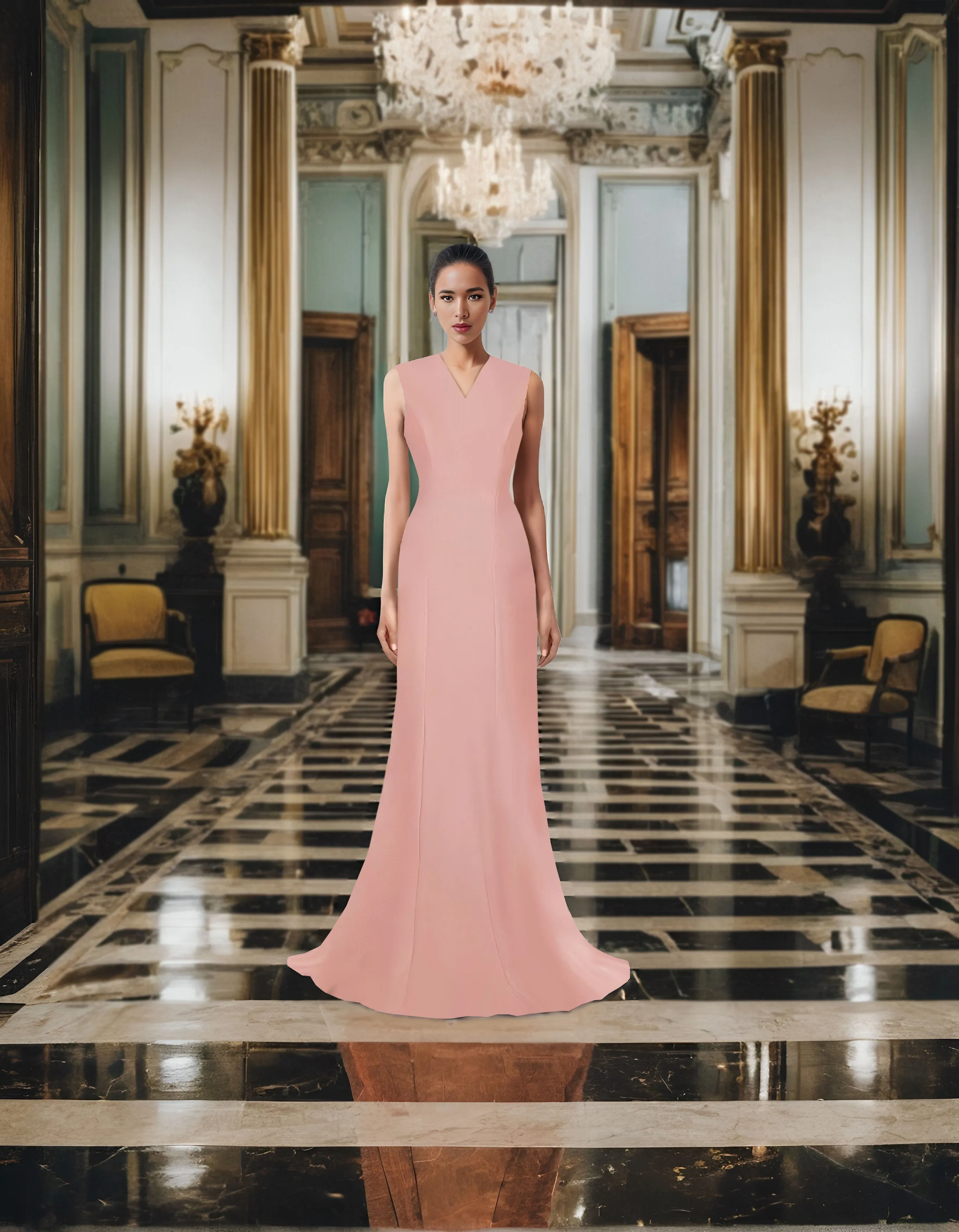Lisbon V-Neck Couture Gown- More colors