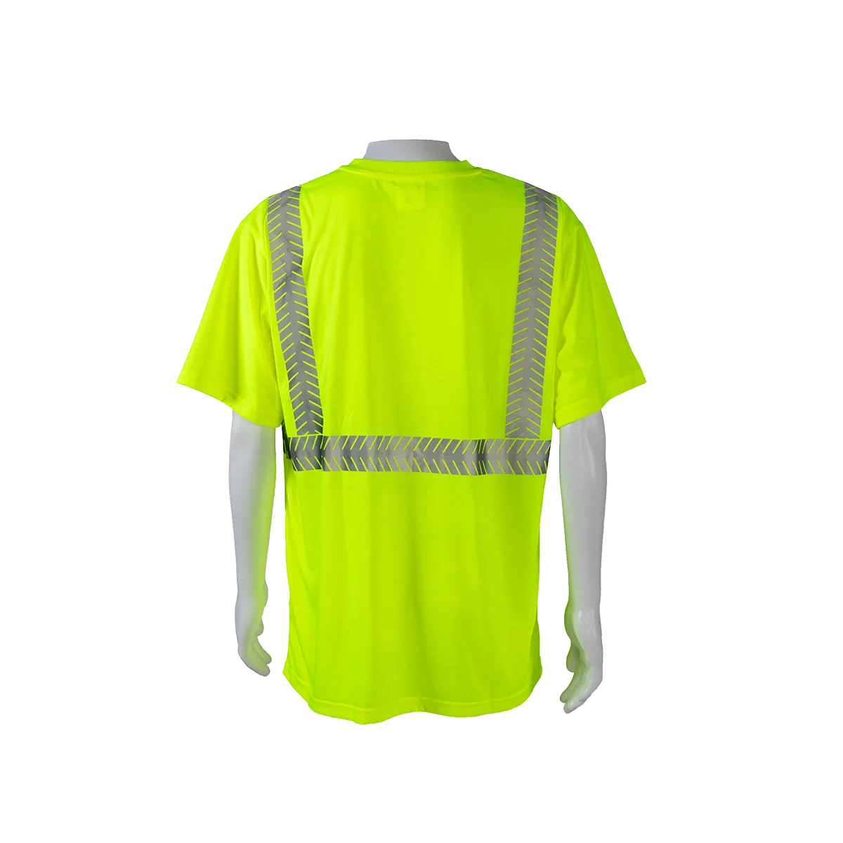 LJTS2 ANSI Class 2 High-Vis Lime Jersey Knit Pocket Short Sleeve T-Shirt