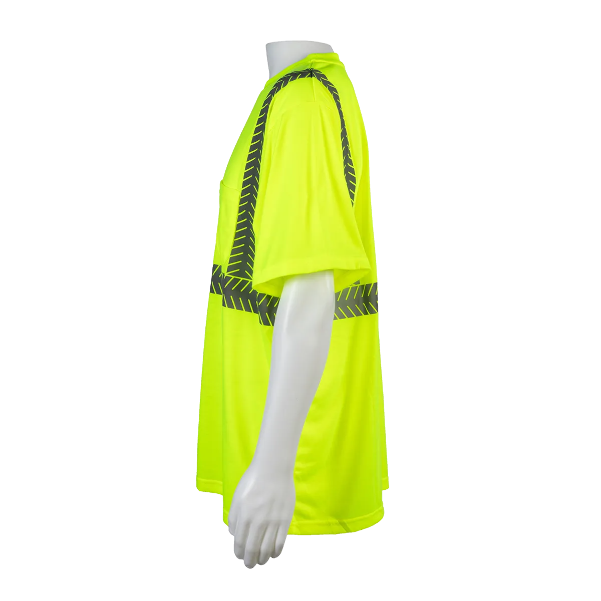 LJTS2 ANSI Class 2 High-Vis Lime Jersey Knit Pocket Short Sleeve T-Shirt