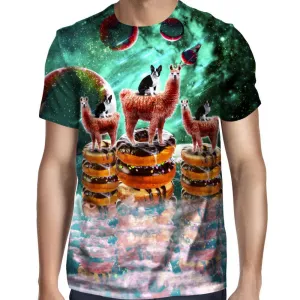 Llama Frenchie Donuts T-Shirt
