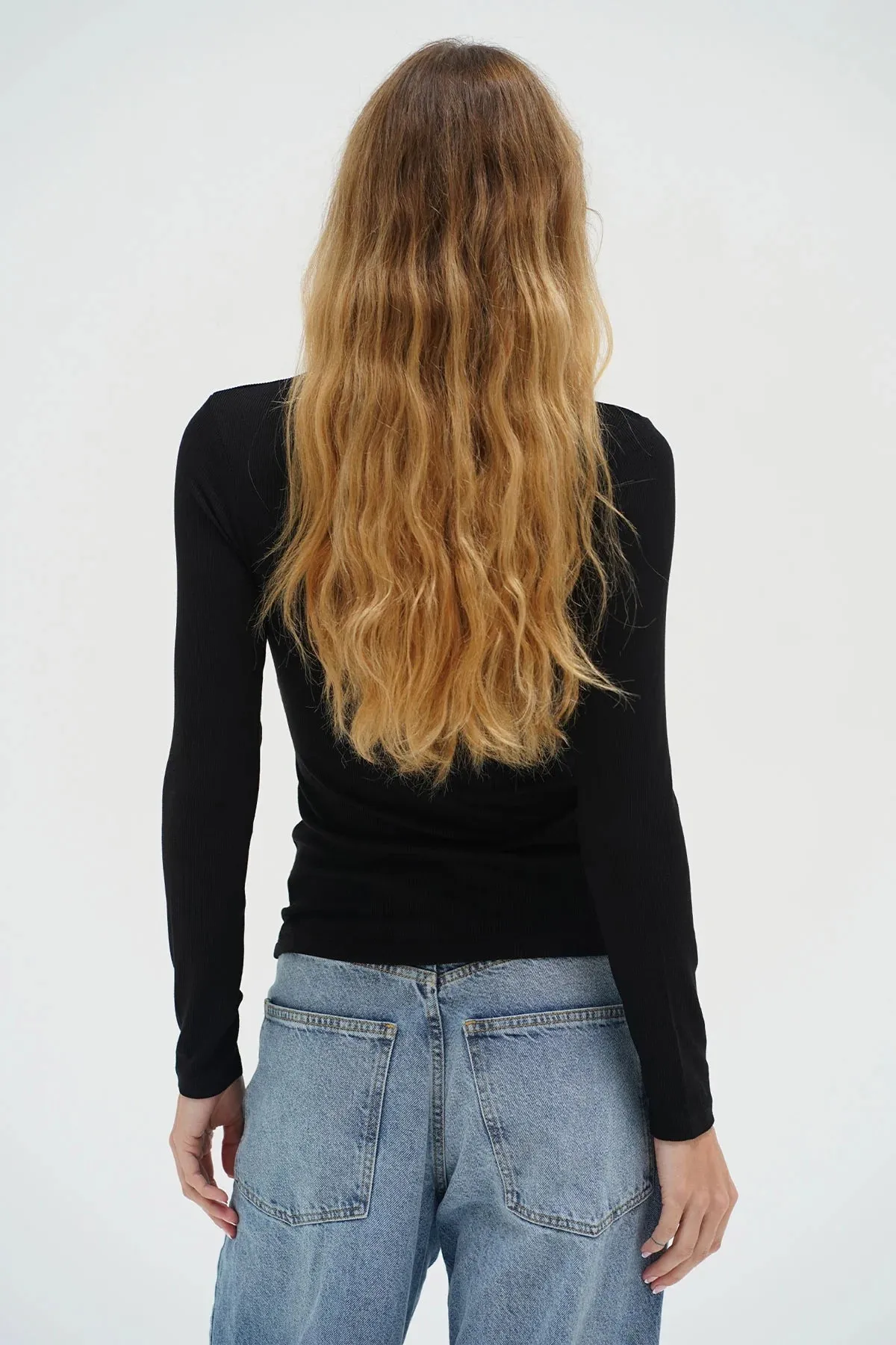 LNA Clothing Dalston Ribbed Long Sleeve Black