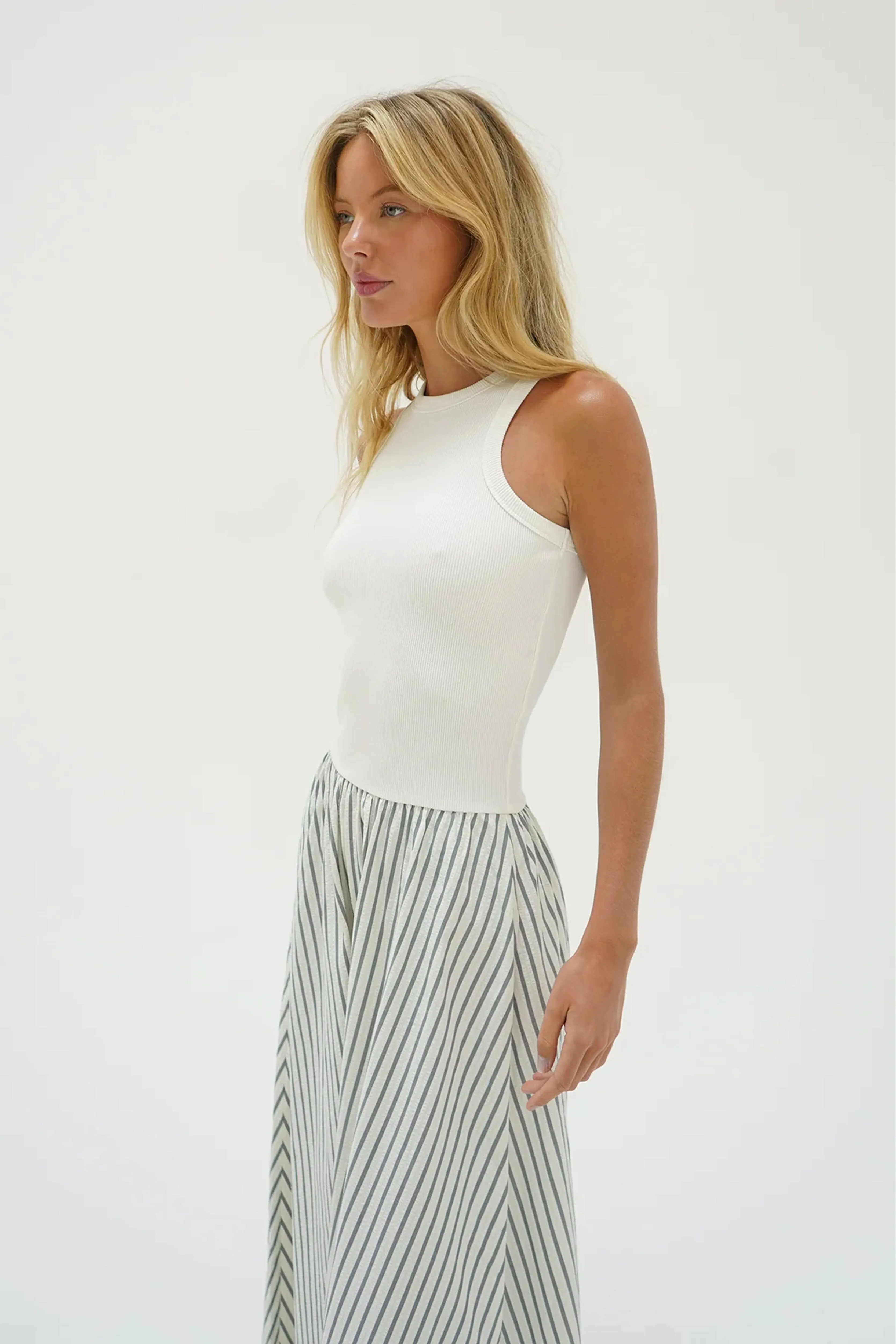 LNA | Hart Dress - Grey Stripe