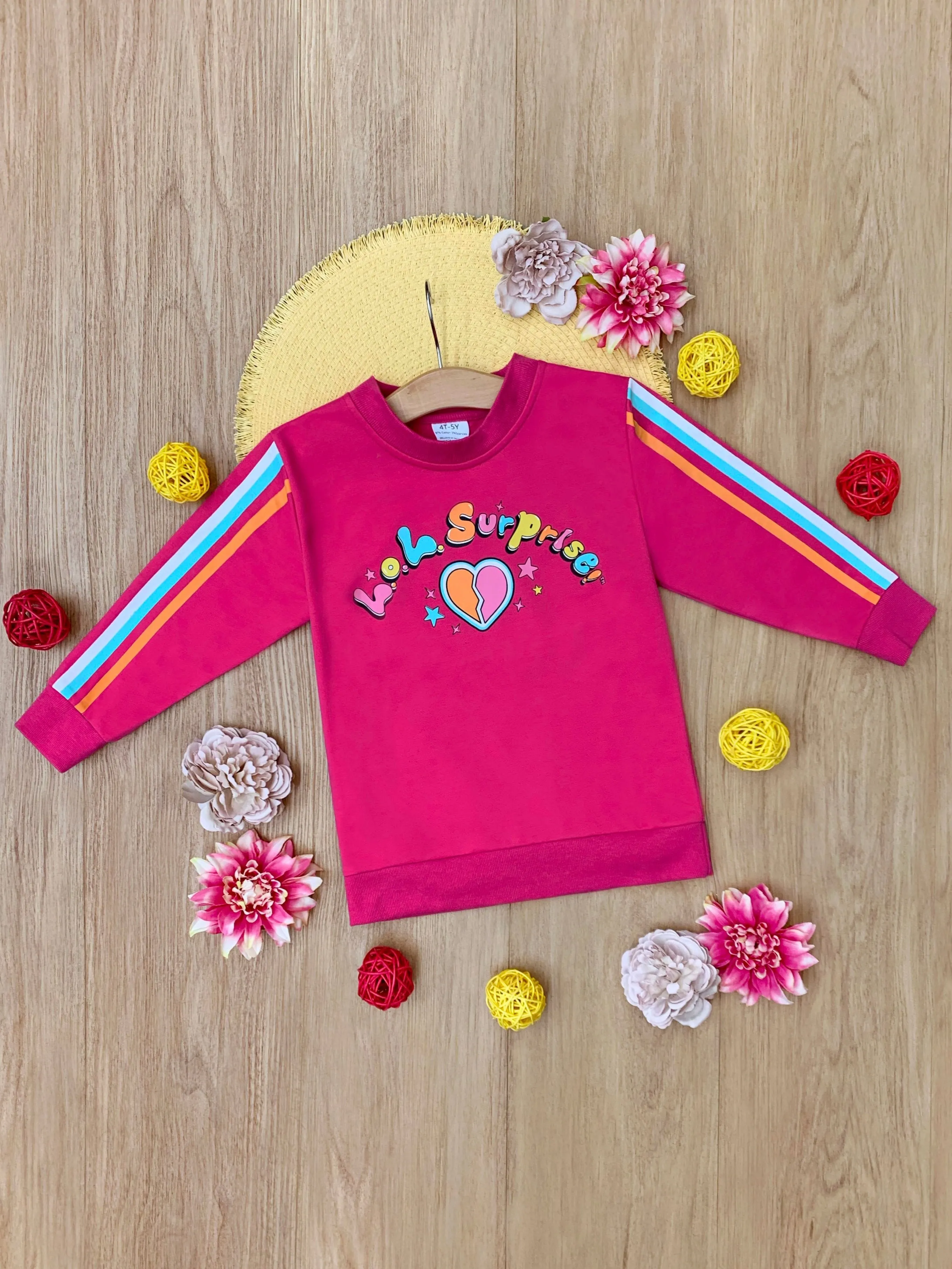 L.O.L. SURPRISE! Pink Rainbow Stripe Sweatshirt