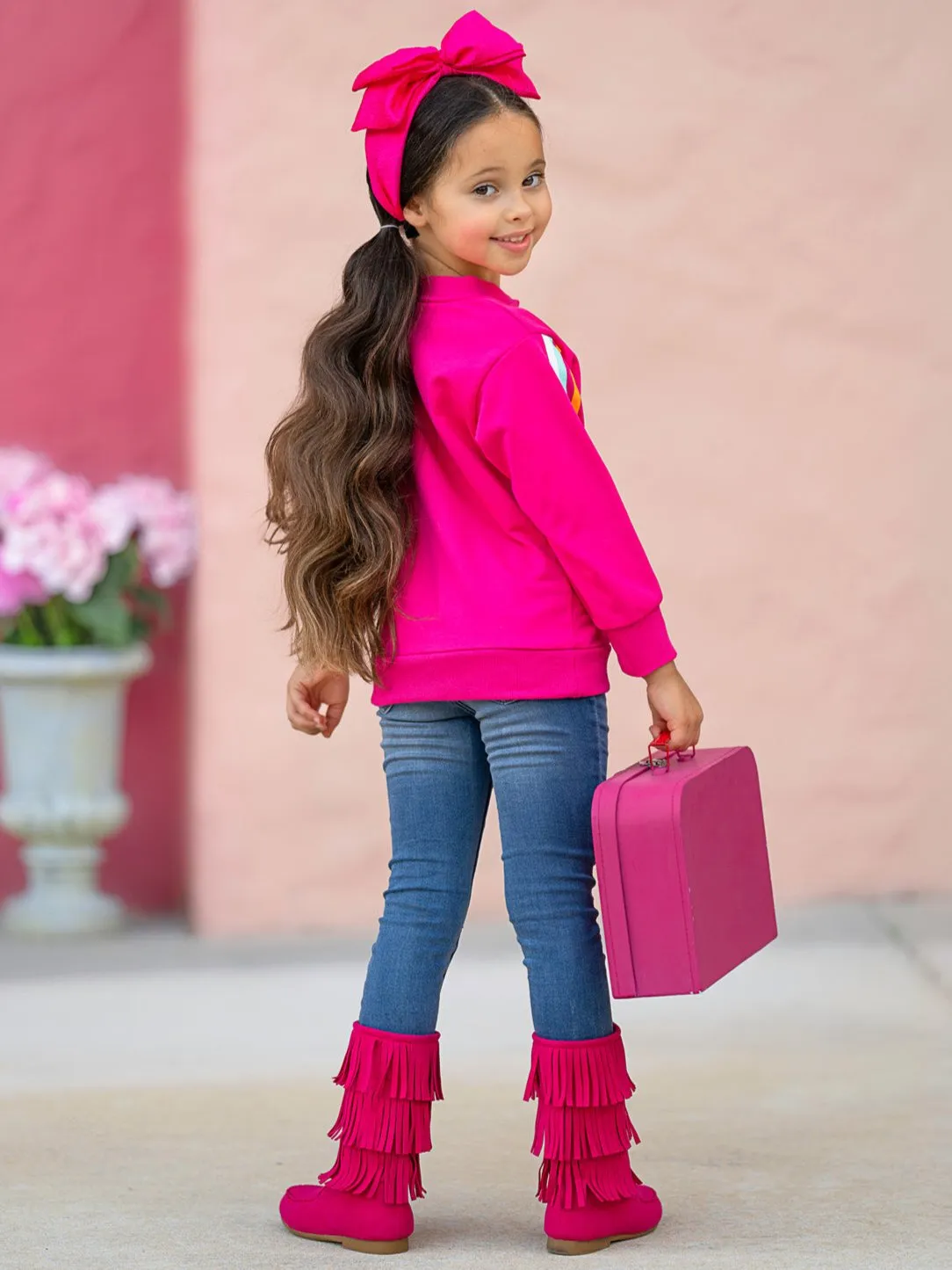 L.O.L. SURPRISE! Pink Rainbow Stripe Sweatshirt