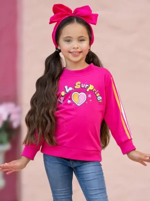 L.O.L. SURPRISE! Pink Rainbow Stripe Sweatshirt