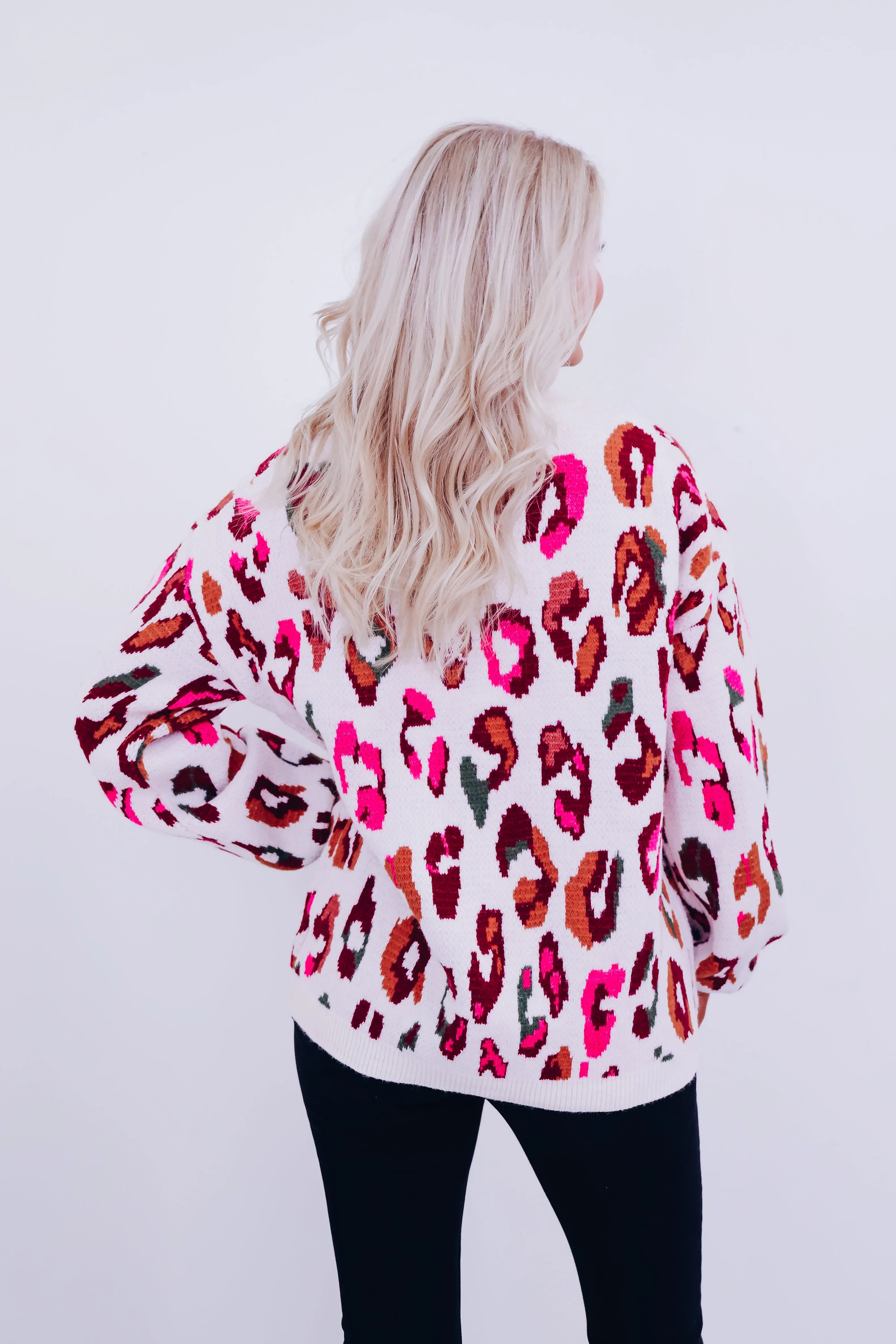 Lola Leopard Print Sweater - Cream
