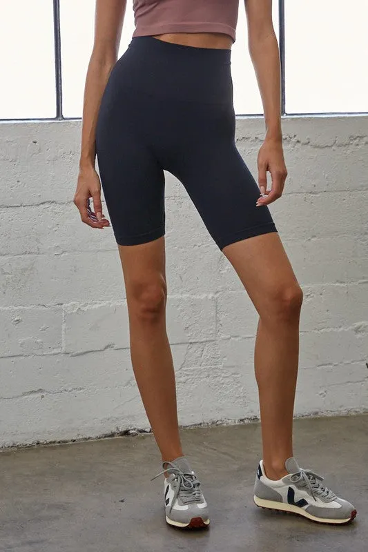 Lola Ribbed High Wasted Biker Shorts
