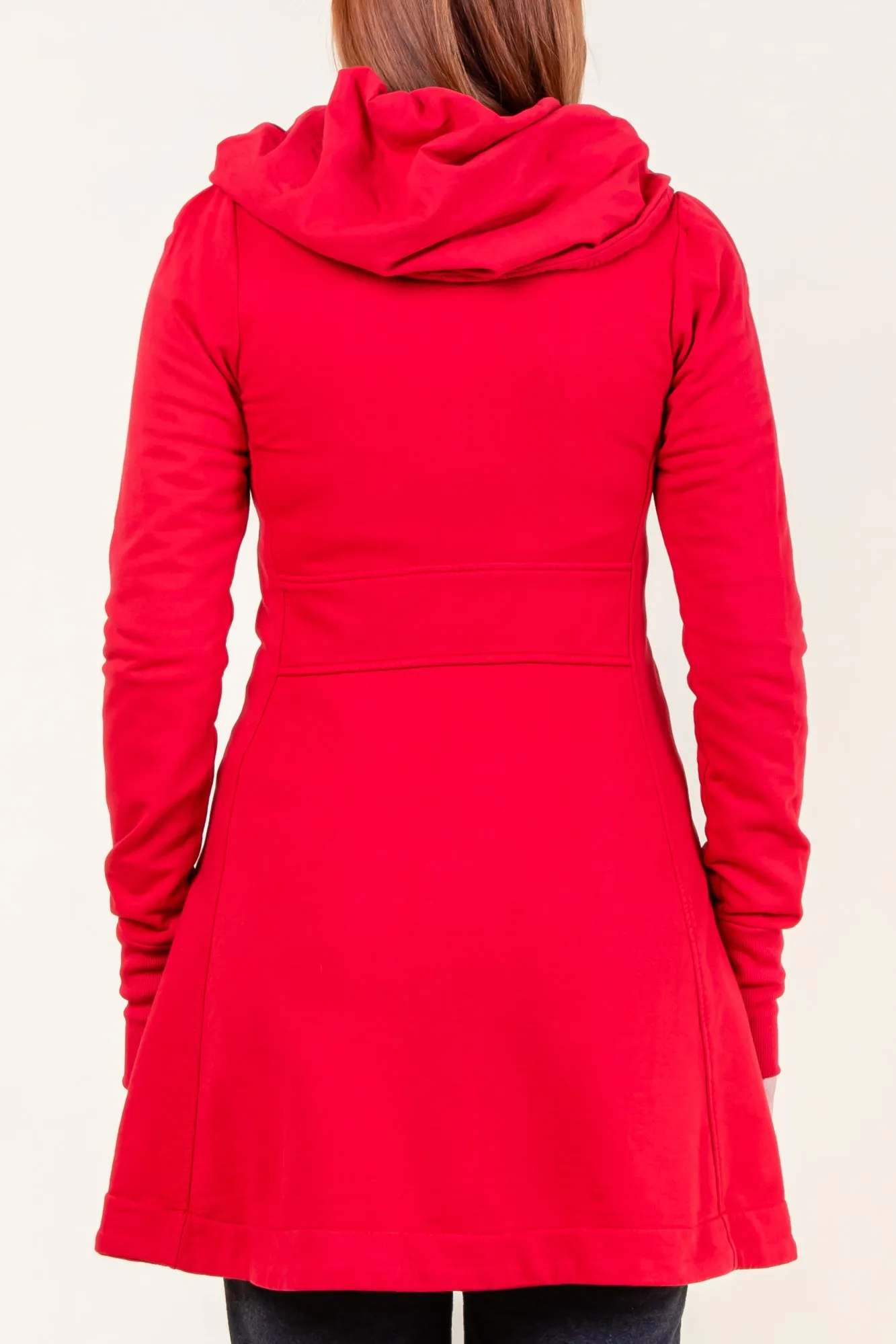 Long Cloak Hoodie in Lipstick