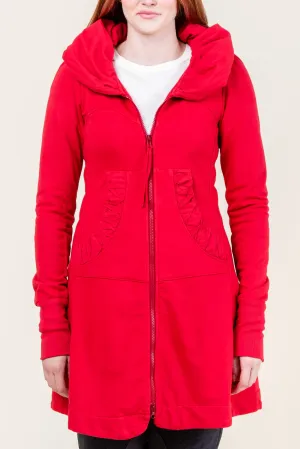 Long Cloak Hoodie in Lipstick