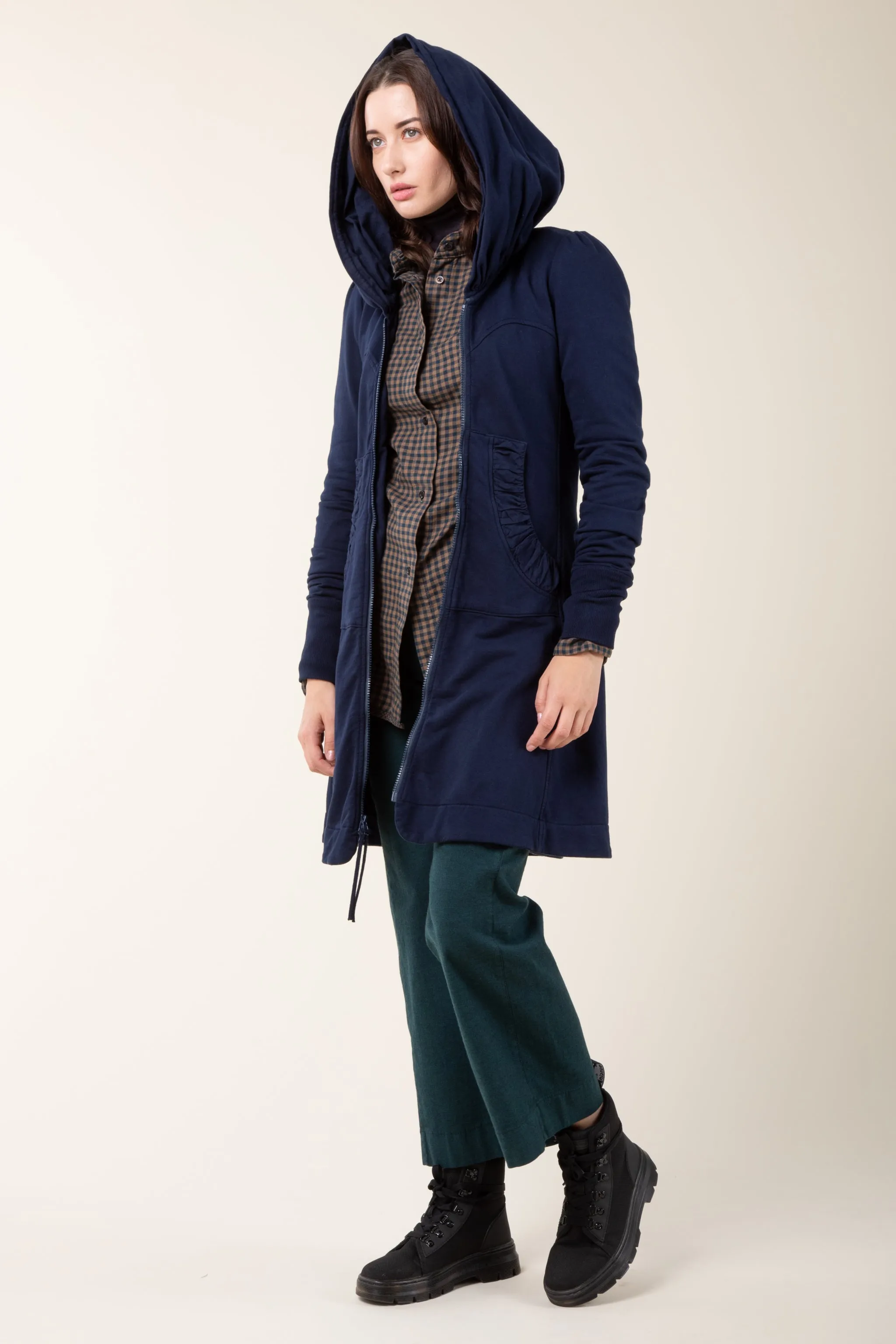 Long Cloak Hoodie in Midnight