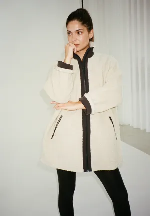 Long Fuzzy coat Larvik - sandshell