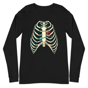 Long Sleeve Black Tshirt, Heart of a Hooker, Halloween Costume for Crocheter