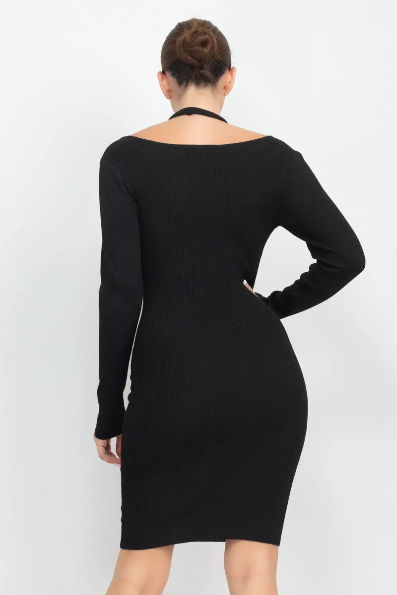 Long Sleeve Ribbed Dress