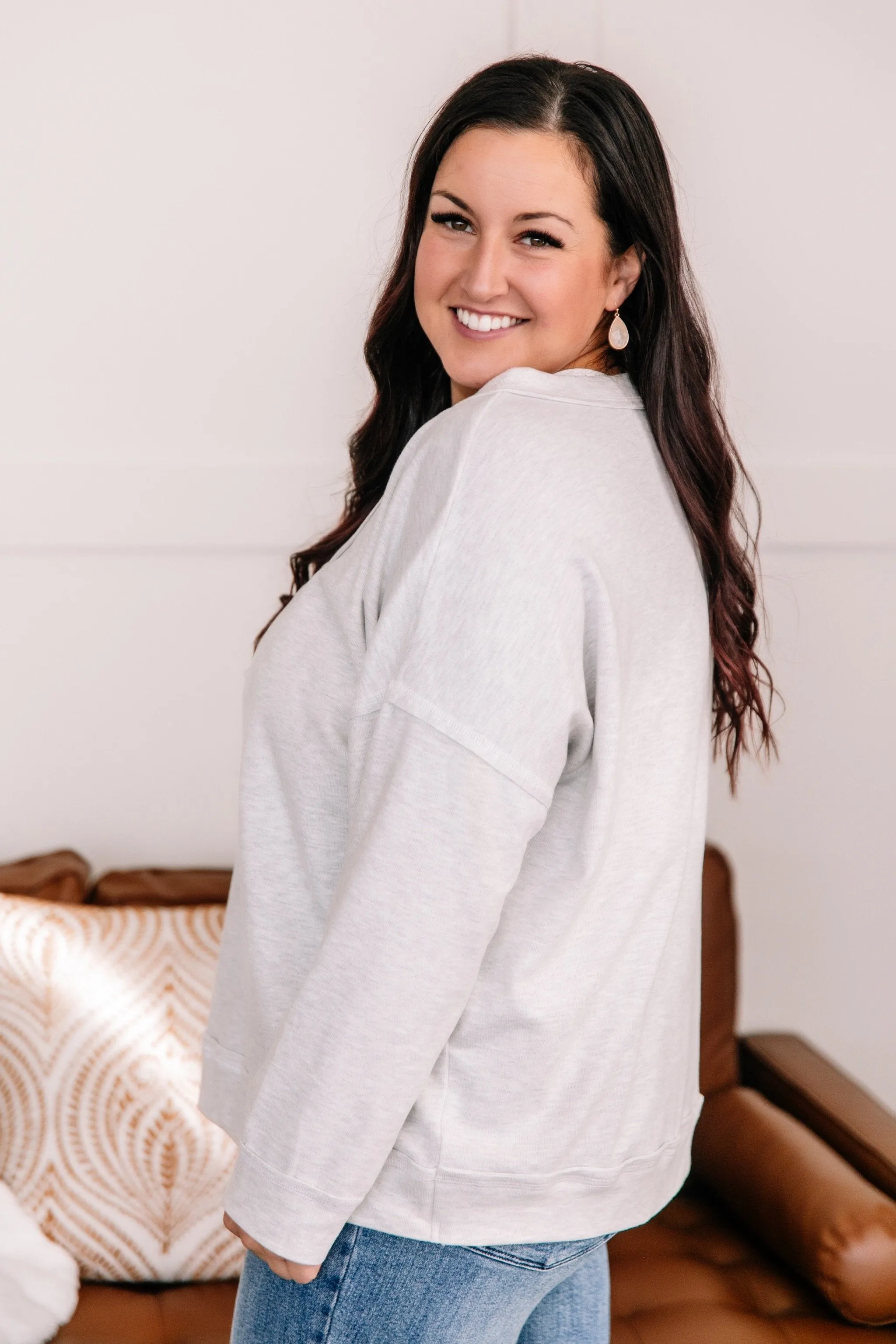 Long Story Short Fleece Henley Top