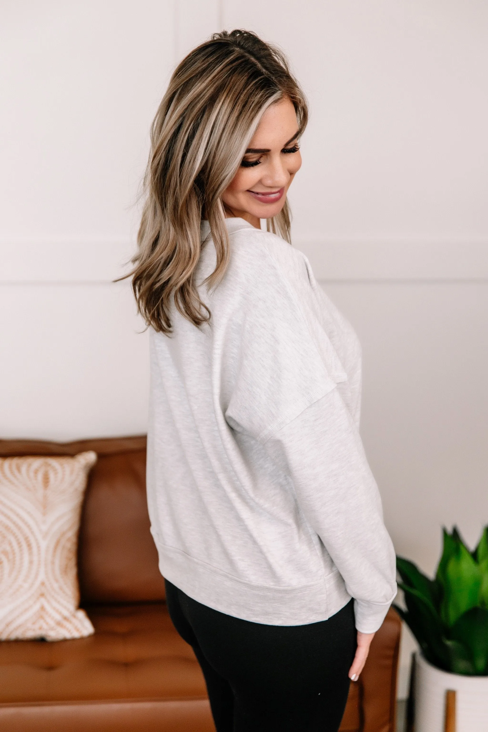 Long Story Short Fleece Henley Top