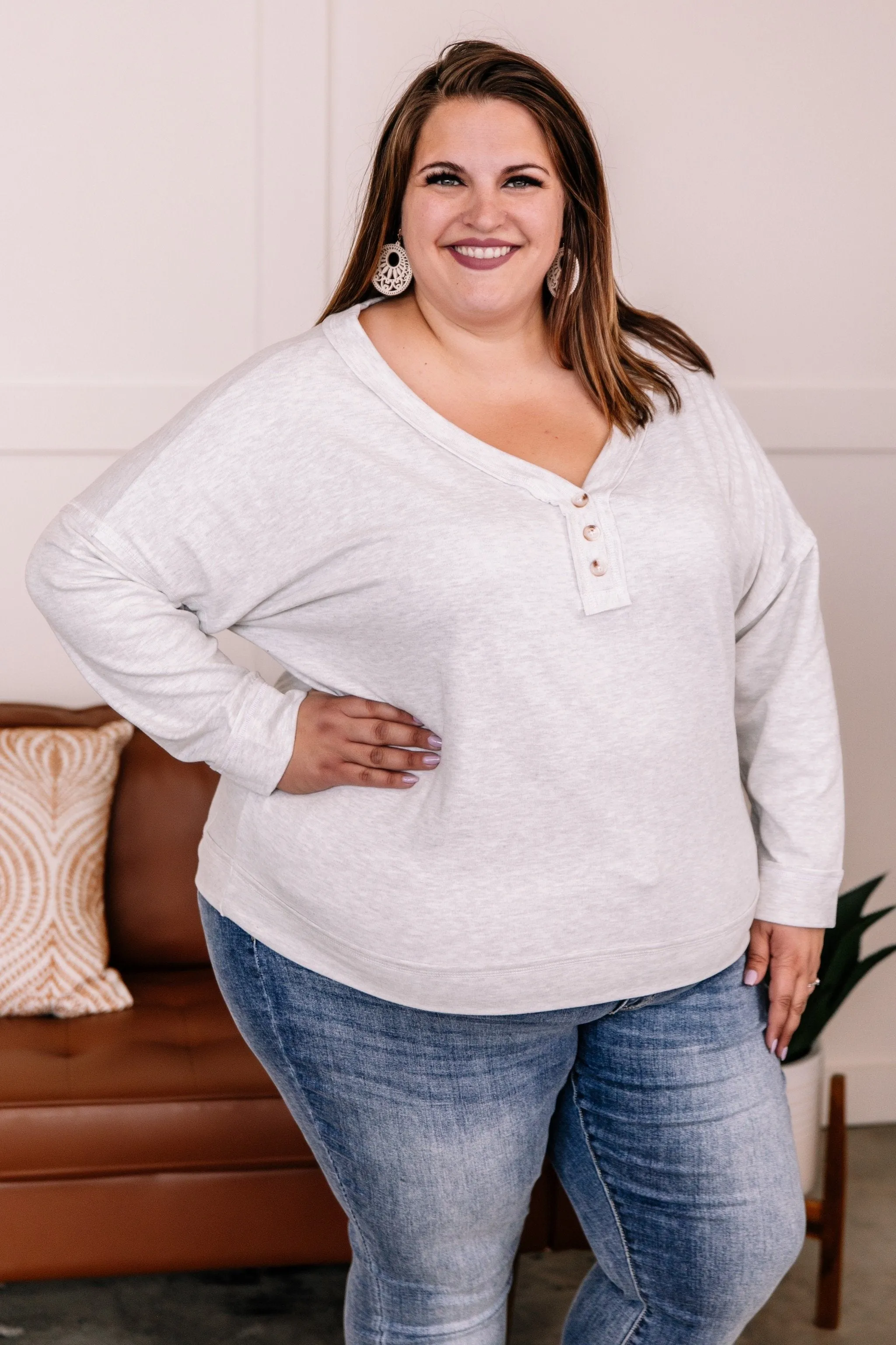 Long Story Short Fleece Henley Top