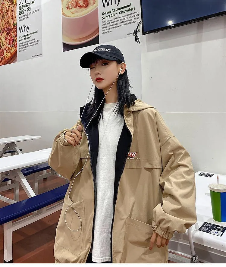 Loose Double Side Hooded Jackets