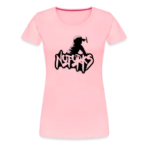 Loud & Clear – No Forks Women’s Premium Tee (Black Logo Edition)